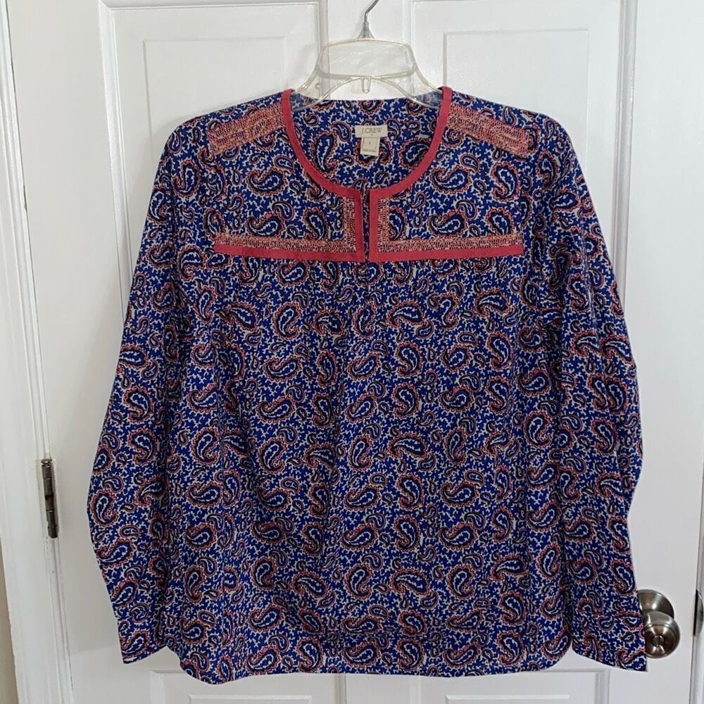 J.Crew paisley print cotton blouse size S